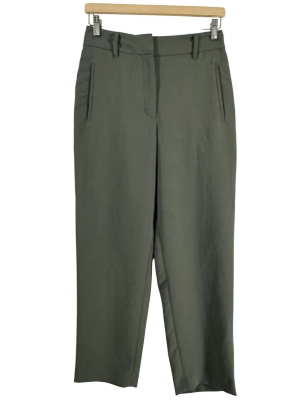 Aritzia wilfred crepe pants green business casual career trousers sz 6